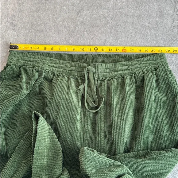 NWOT Lucy & Yak Norris Wide Leg Cotton Corduroy Trousers Green Size 2XL - Picture 10 of 14